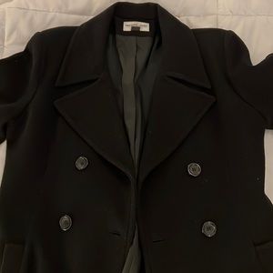 Preston and York long black peacoat style